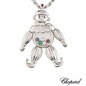 Chopard 18k White Gold Happy Diamonds Clown Pendant 79/4674-20